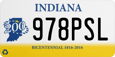 IN license plate 978PSL