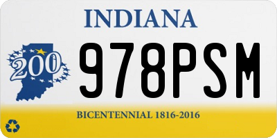 IN license plate 978PSM