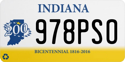 IN license plate 978PSO