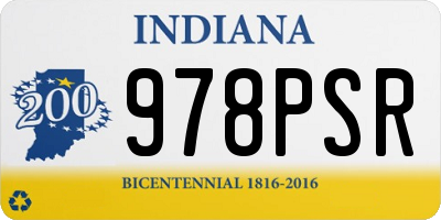 IN license plate 978PSR