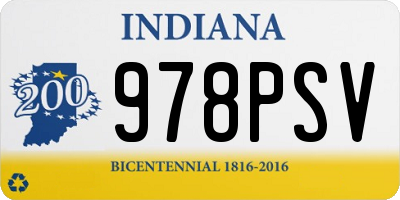 IN license plate 978PSV