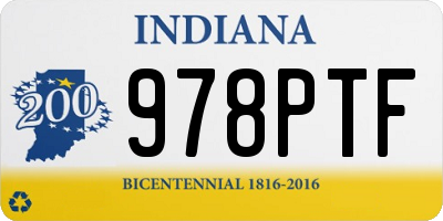 IN license plate 978PTF