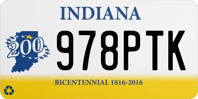 IN license plate 978PTK