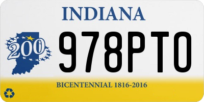 IN license plate 978PTO