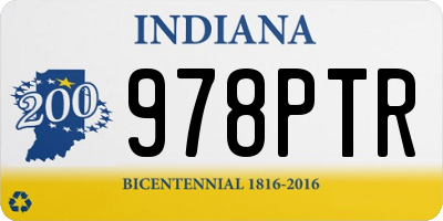 IN license plate 978PTR