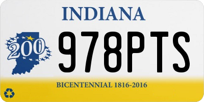 IN license plate 978PTS