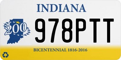 IN license plate 978PTT