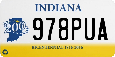 IN license plate 978PUA