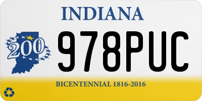 IN license plate 978PUC