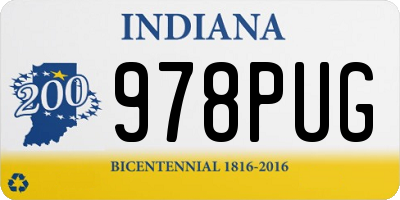 IN license plate 978PUG