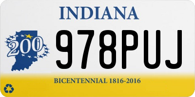 IN license plate 978PUJ