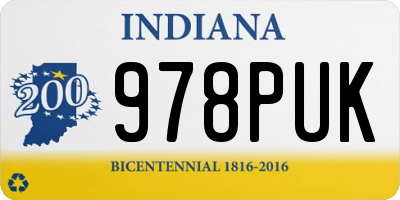 IN license plate 978PUK