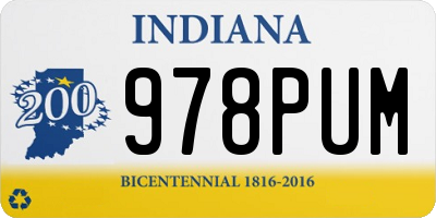 IN license plate 978PUM