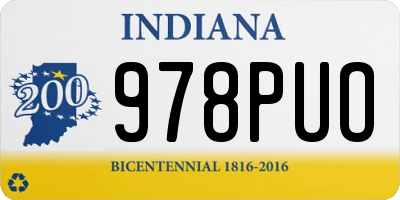 IN license plate 978PUO