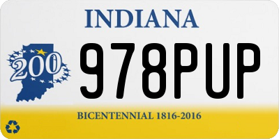 IN license plate 978PUP