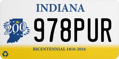 IN license plate 978PUR