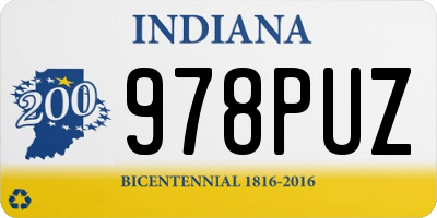 IN license plate 978PUZ