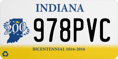 IN license plate 978PVC