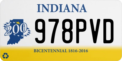 IN license plate 978PVD