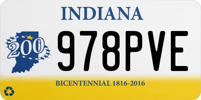 IN license plate 978PVE