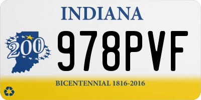 IN license plate 978PVF