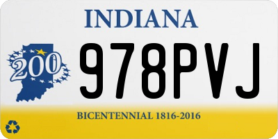IN license plate 978PVJ