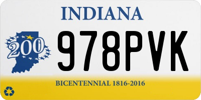 IN license plate 978PVK