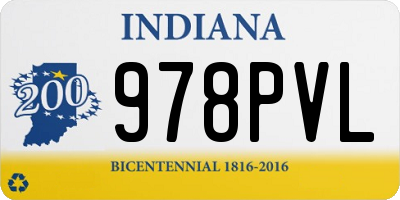 IN license plate 978PVL