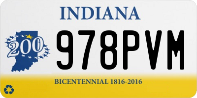 IN license plate 978PVM