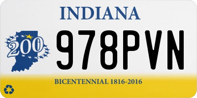 IN license plate 978PVN