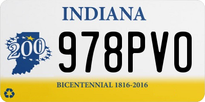IN license plate 978PVO