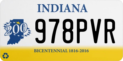 IN license plate 978PVR