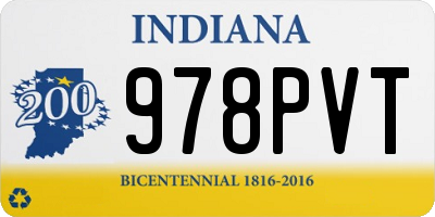IN license plate 978PVT