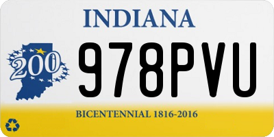IN license plate 978PVU