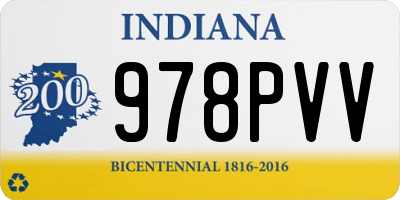 IN license plate 978PVV