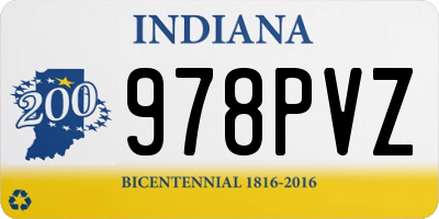 IN license plate 978PVZ