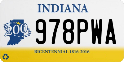 IN license plate 978PWA