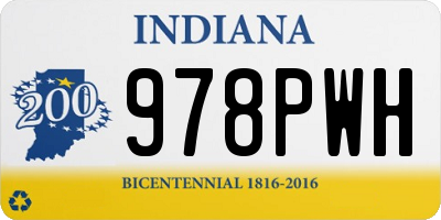 IN license plate 978PWH