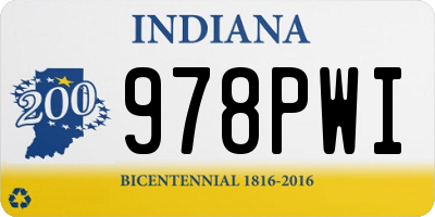 IN license plate 978PWI