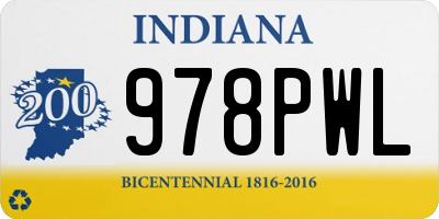 IN license plate 978PWL