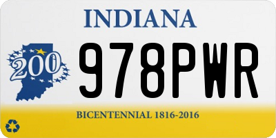 IN license plate 978PWR