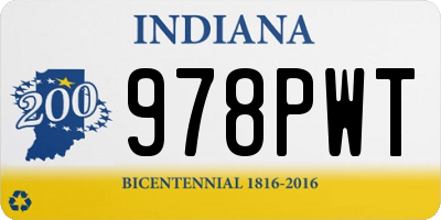 IN license plate 978PWT