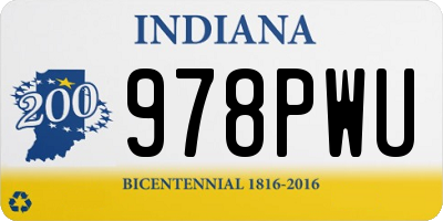 IN license plate 978PWU