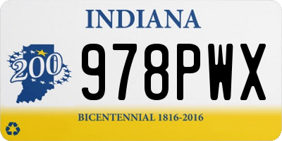 IN license plate 978PWX