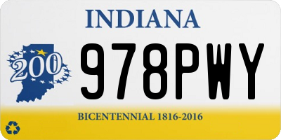 IN license plate 978PWY