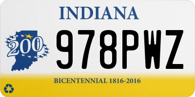 IN license plate 978PWZ