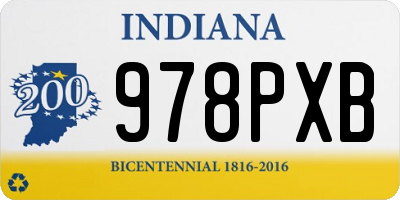 IN license plate 978PXB