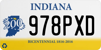 IN license plate 978PXD