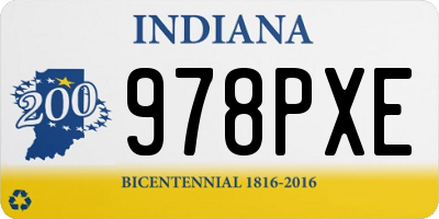 IN license plate 978PXE