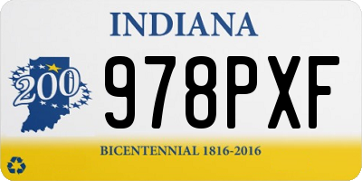 IN license plate 978PXF